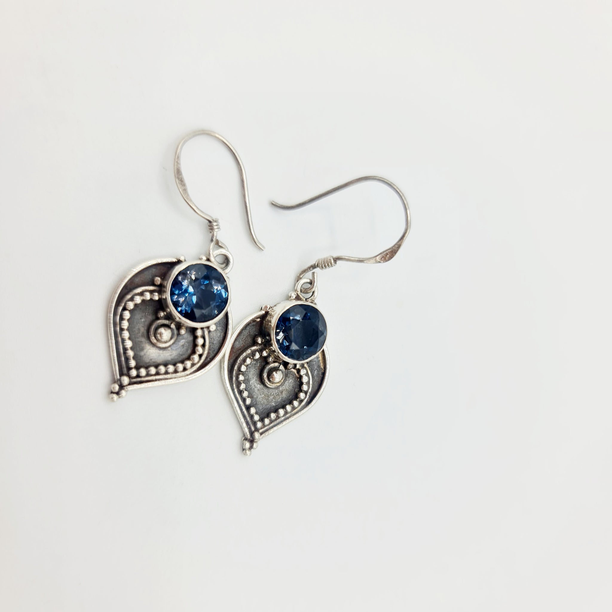 Handmade 925 Sterling Silver London Blue Topaz Earrings