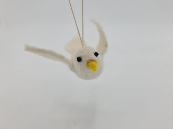 Dovie the Dove, Needle felted with Hanging Thread.