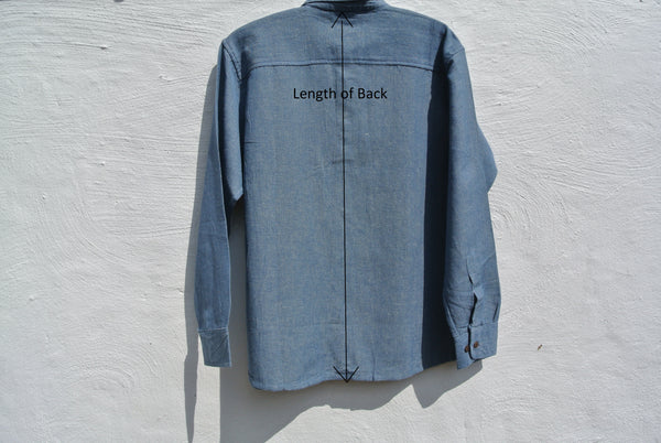 Men's Blue Hemp Shirt - Everyday Wear