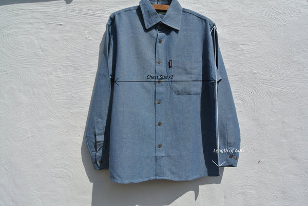 Men's Blue Hemp Shirt - Everyday Wear