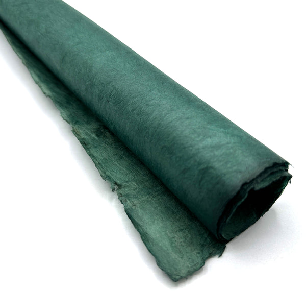 Dark Green Lokta Paper Handmade in the Himalayas 60-80GSM