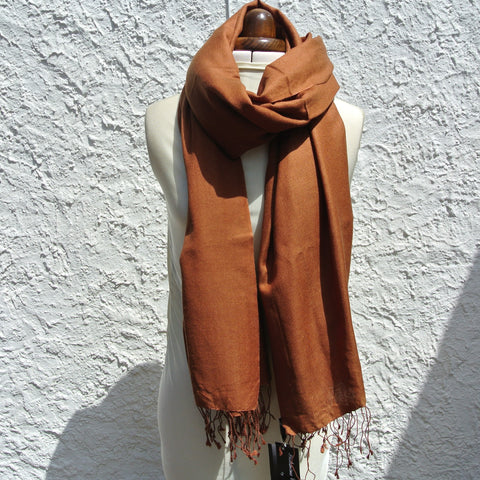 Vintage Pashmina Shawl XL, Brown