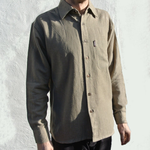 Hemp and Organic Cotton Men's Shirt in Sand Dollar - Everday Wear