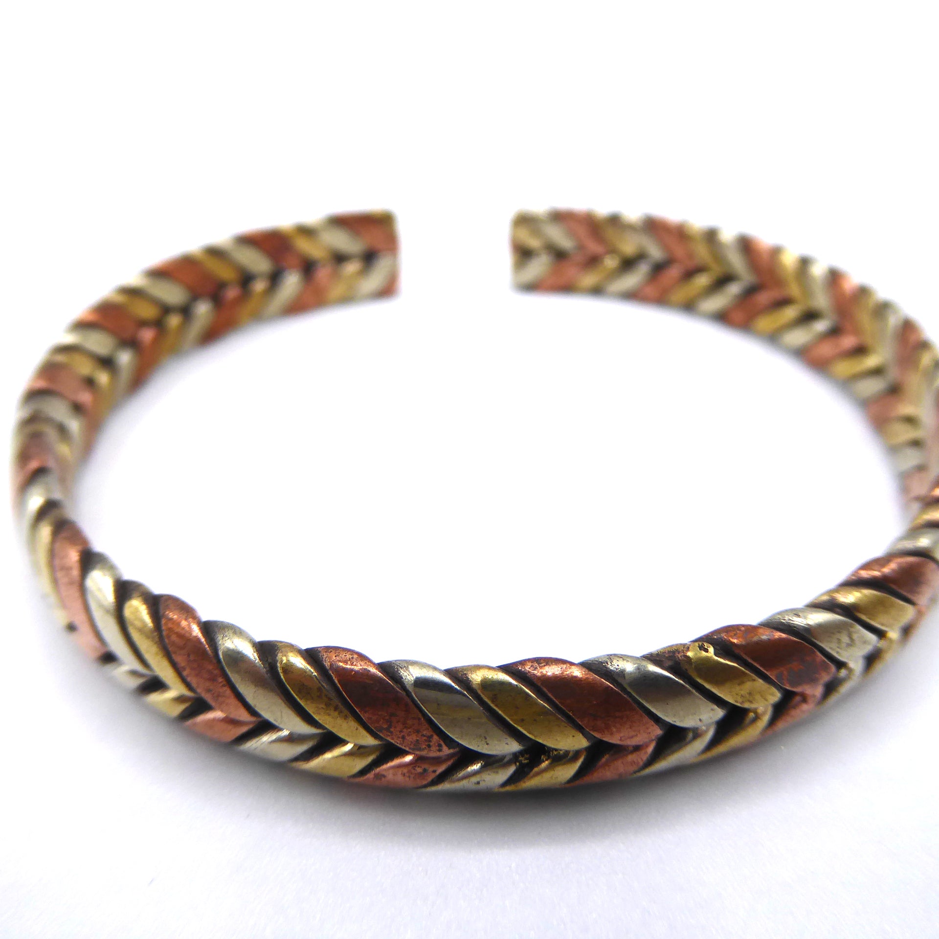 Copper,Brass&Silver newest Braided Cuff Bracelet