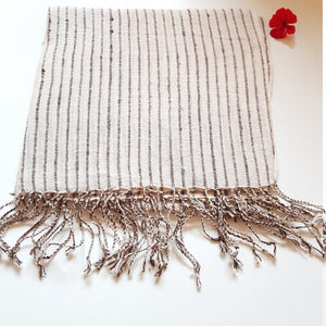 Hemp Scarf with Silk Stripes