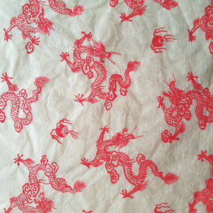 Chinese Dragons print on Hemp Tissue Paper