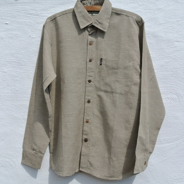 Hemp and Organic Cotton Men's Shirt in Sand Dollar - Everday Wear