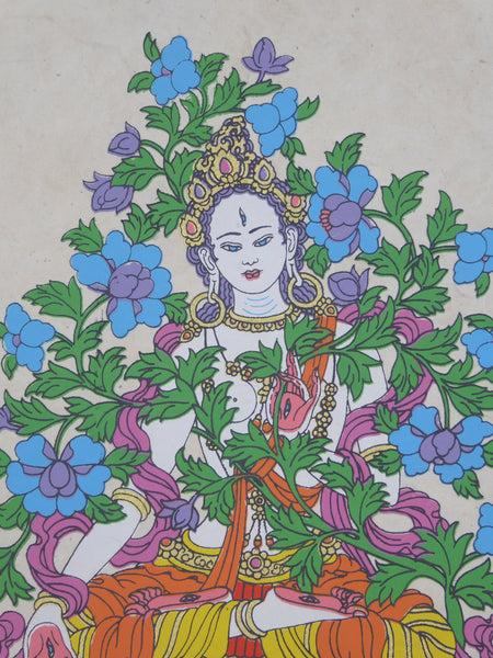 Tibetan Buddhism Wall Hanging 'White Tara'.